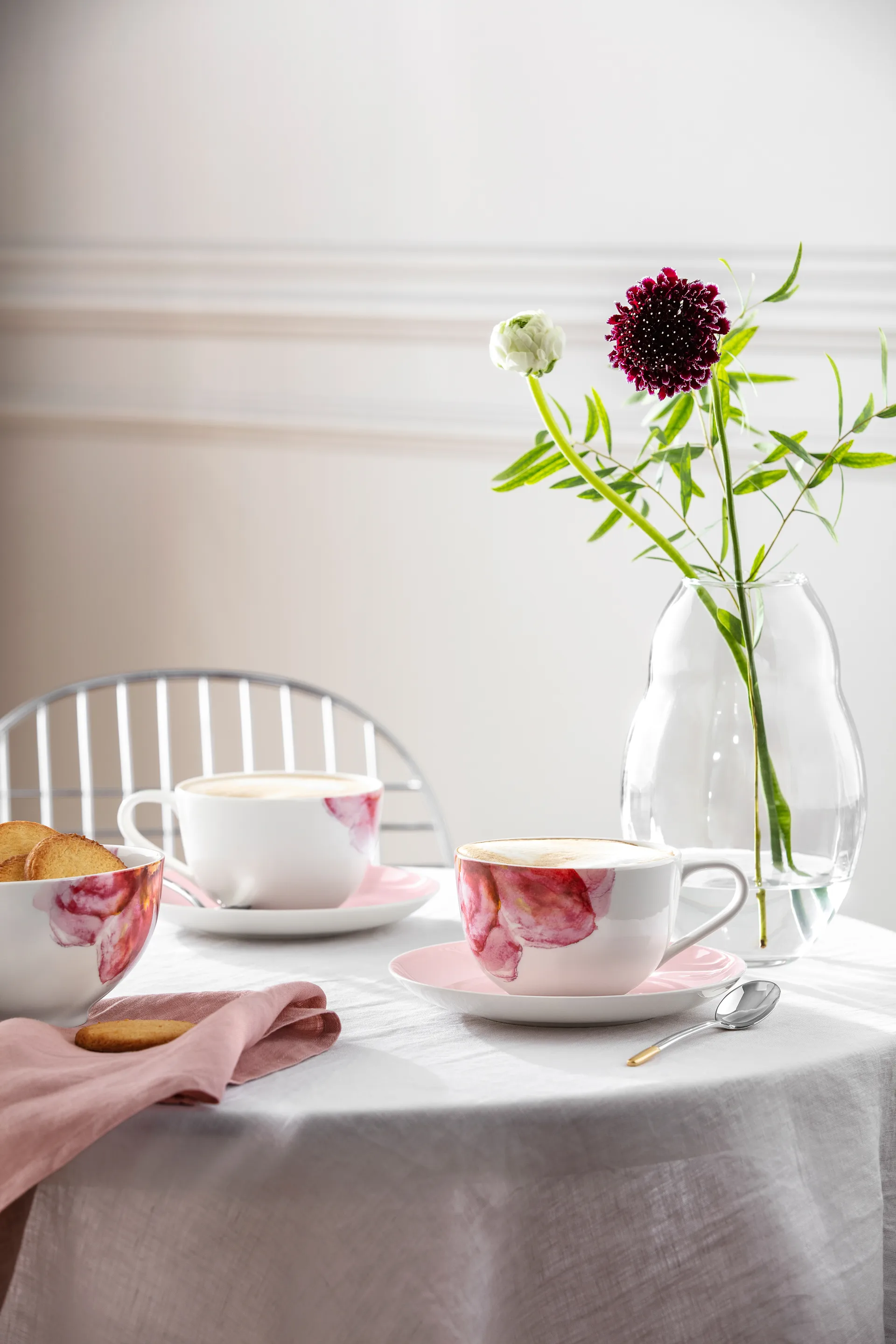 Tazza Rose Garden con piattino, Rosa-bianco Villeroy & Boch