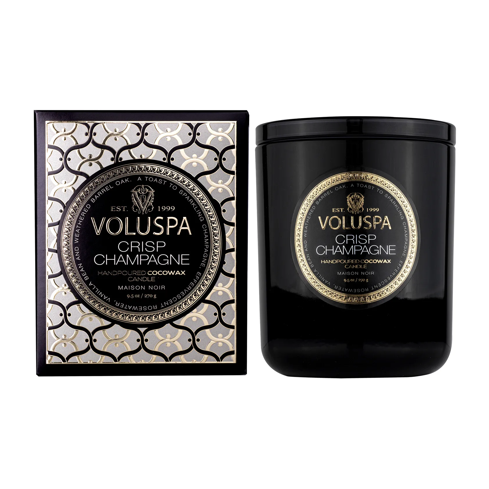 Candela profumata Classic Maison Noir 60 ore, Crisp champagne Voluspa