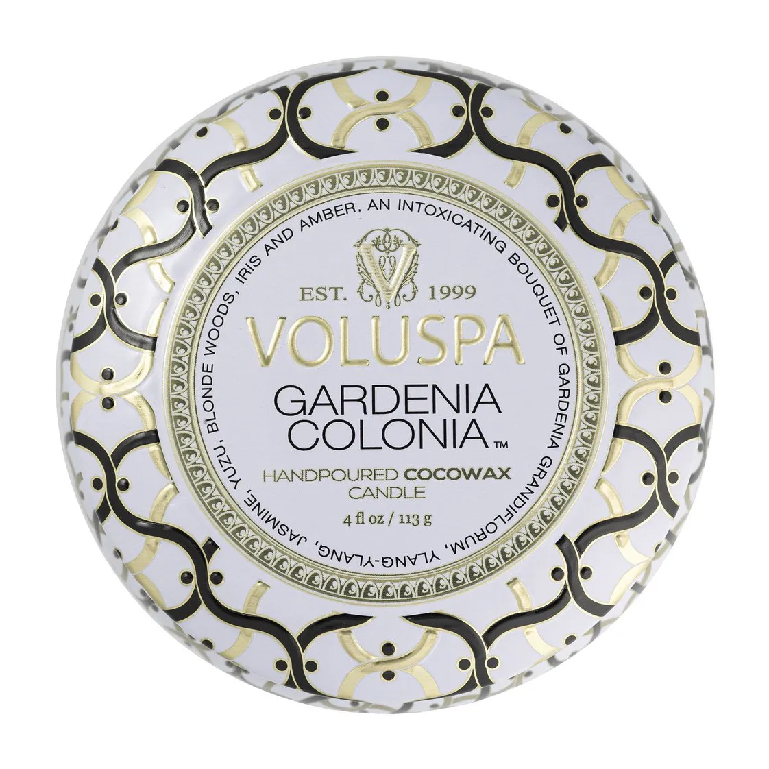 Candela profumata Maison Blanc Mini Tin 25 ore, Gardenia Colonia Voluspa