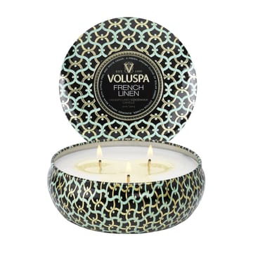 Candela profumata Maison Noir latta con 3 stoppini 40 ore - French linen - Voluspa