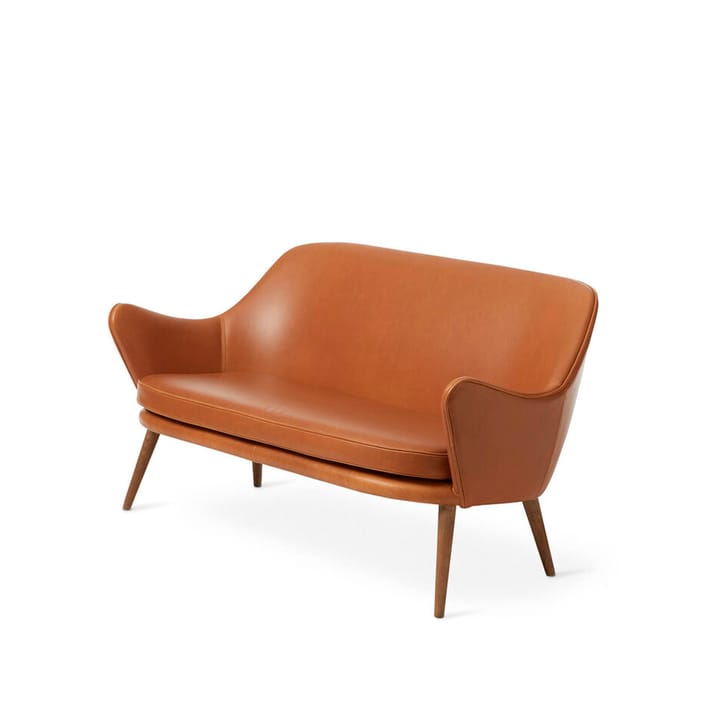 Divano Dwell - divano a 2 posti, cuoio silk 250 cognac, gambe in rovere affumicato - Warm Nordic