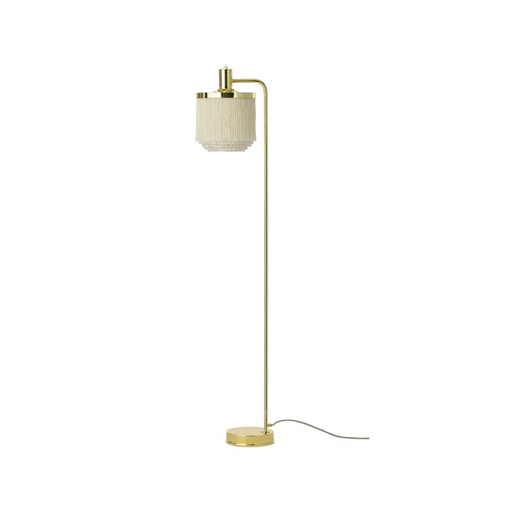 Lampada da pavimento Fringe - bianco crema, acciaio ottonato - Warm Nordic