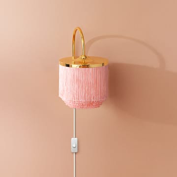 Lampada da pavimento Fringe - rosa pallido, acciaio ottonato - Warm Nordic