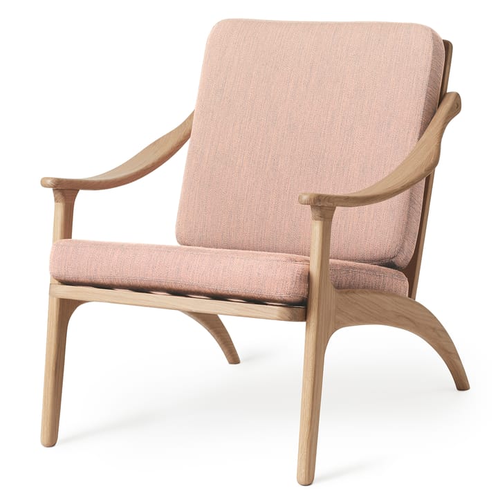 Poltrona Lean Back Canvas in rovere oliato bianco - Rosa pallido - Warm Nordic