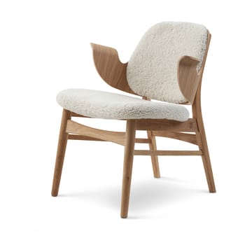 Sedia da salotto Gesture - Pelle di pecora "moonlight", base in rovere oliato chiaro - Warm Nordic