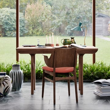 Sedia Gesture, seduta imbottita - antracite, struttura in rovere oliato teak - Warm Nordic