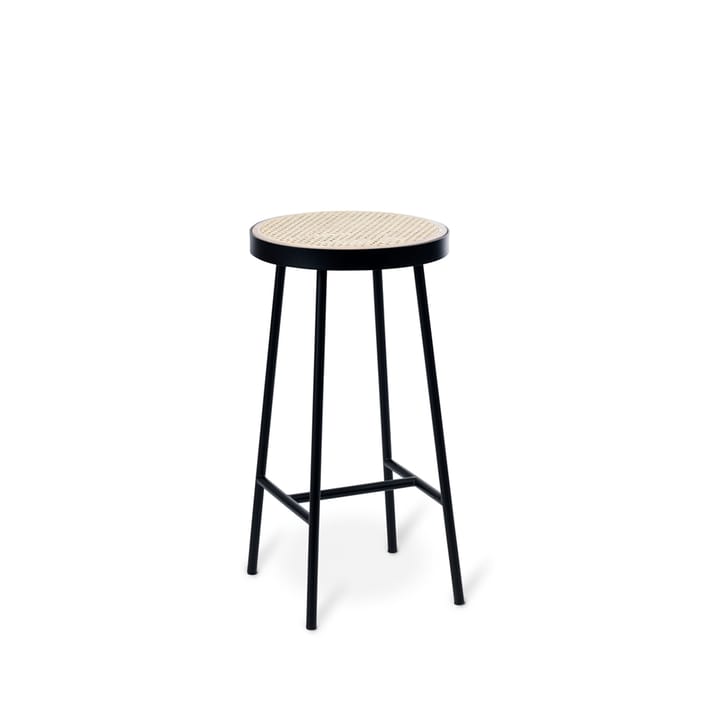 Sgabello da bar Be My Guest - legno di rattan, base in acciaio nero - Warm Nordic