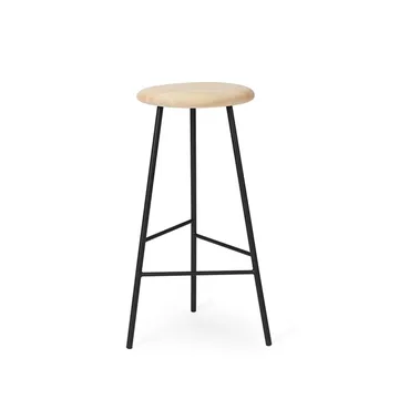 Sgabello da bar Pebble - frassino oliato, alt. 75 cm, struttura nera - Warm Nordic
