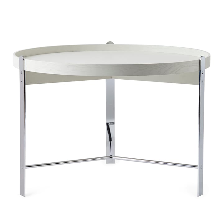 Tavolino da caffè Compose con base cromata, Ø 70 cm - Bianco caldo - Warm Nordic