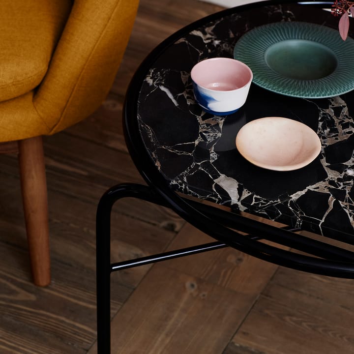 Tavolino da caffè Secant in marmo Ø 60 cm - Nero, oro - Warm Nordic