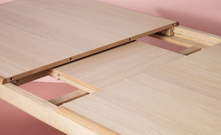 Tavolo da pranzo Evermore incl. 2 prolunghe da 45 cm ciascuna, Rovere naturale, 160 cm Warm Nordic
