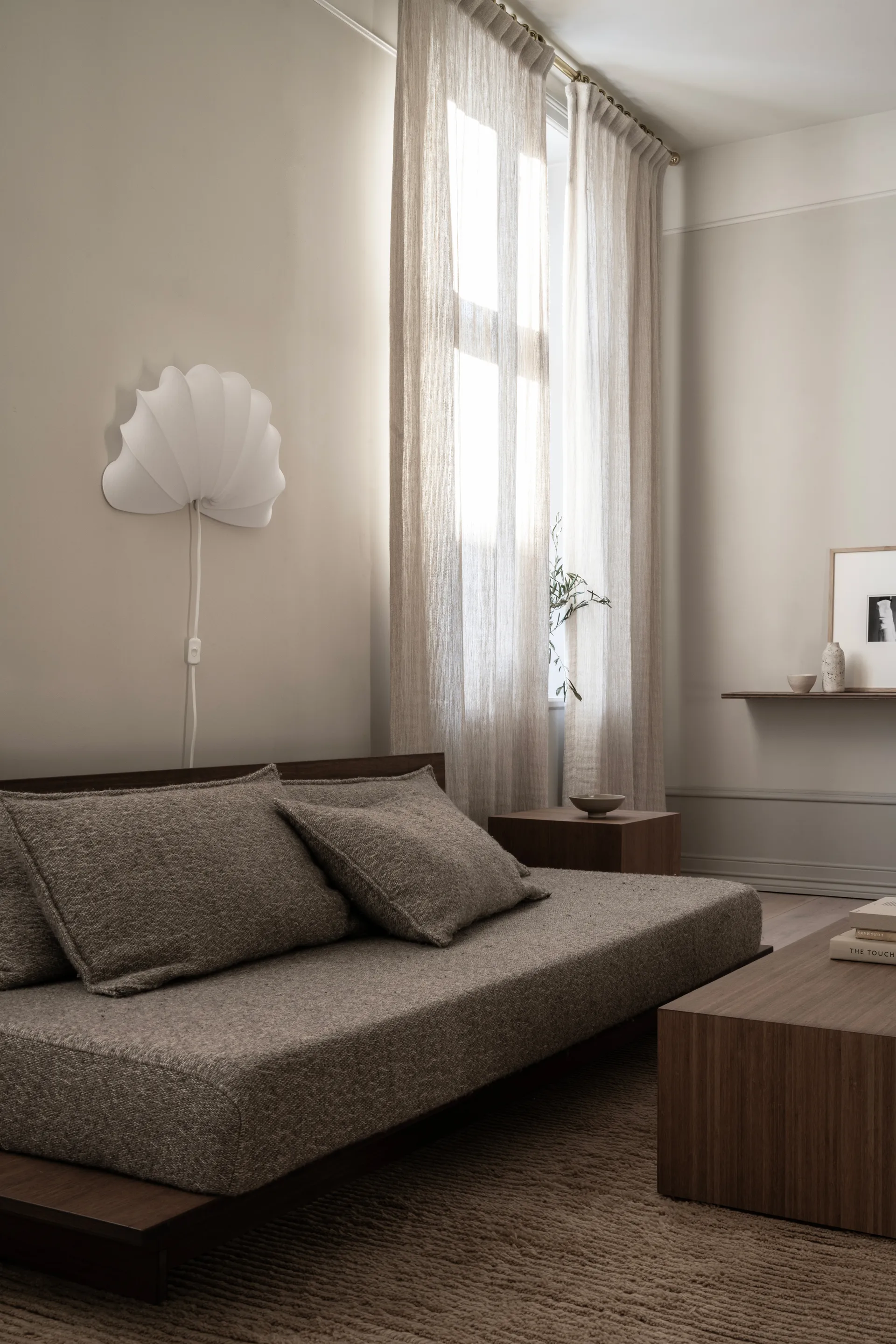 Lampada da parete Anna L 54 cm, Cotone bianco Watt & Veke