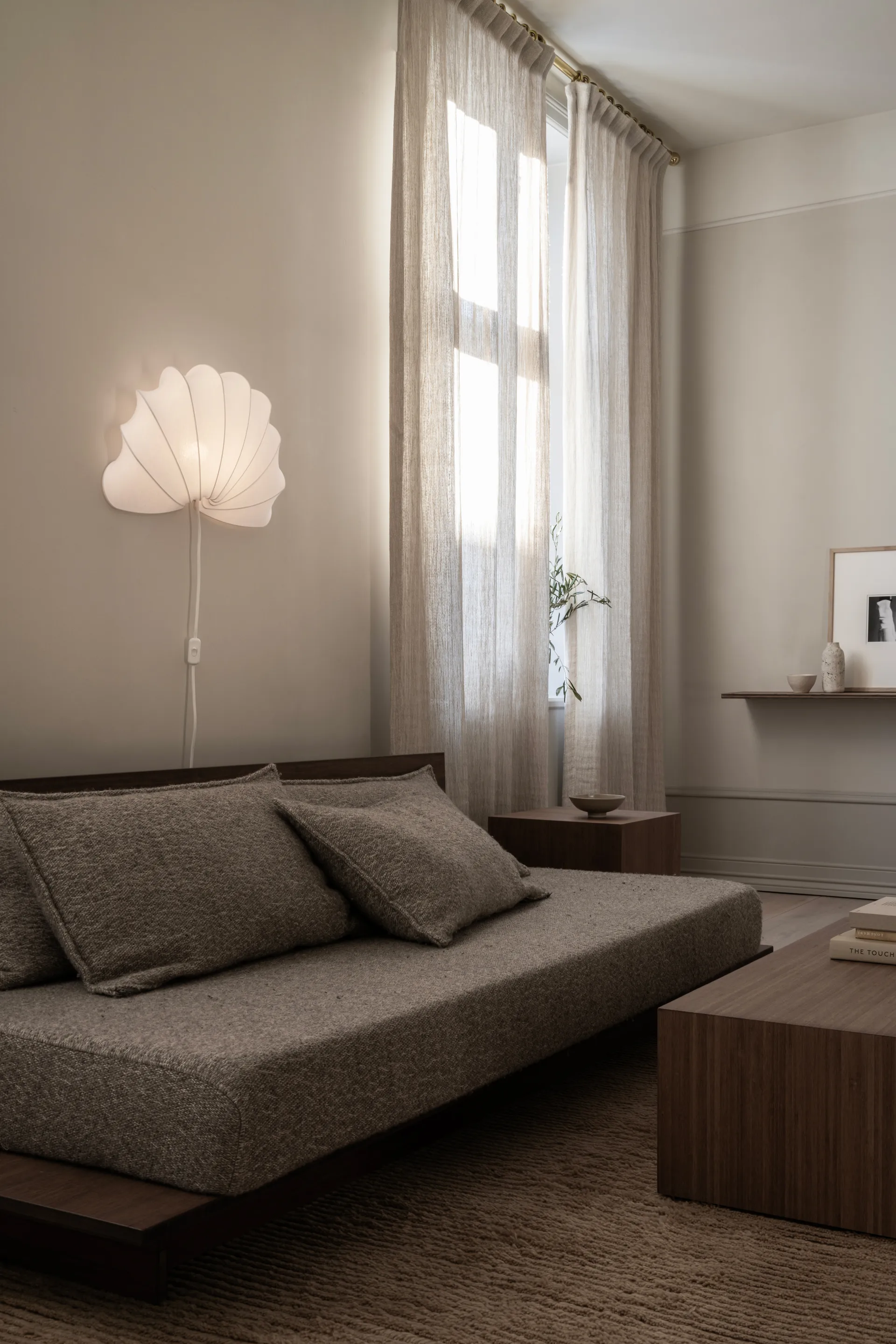 Lampada da parete Anna L 54 cm, Cotone bianco Watt & Veke