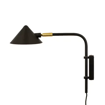 Lampada da parete Kelly a braccio corto - Nero-oro - Watt & Veke