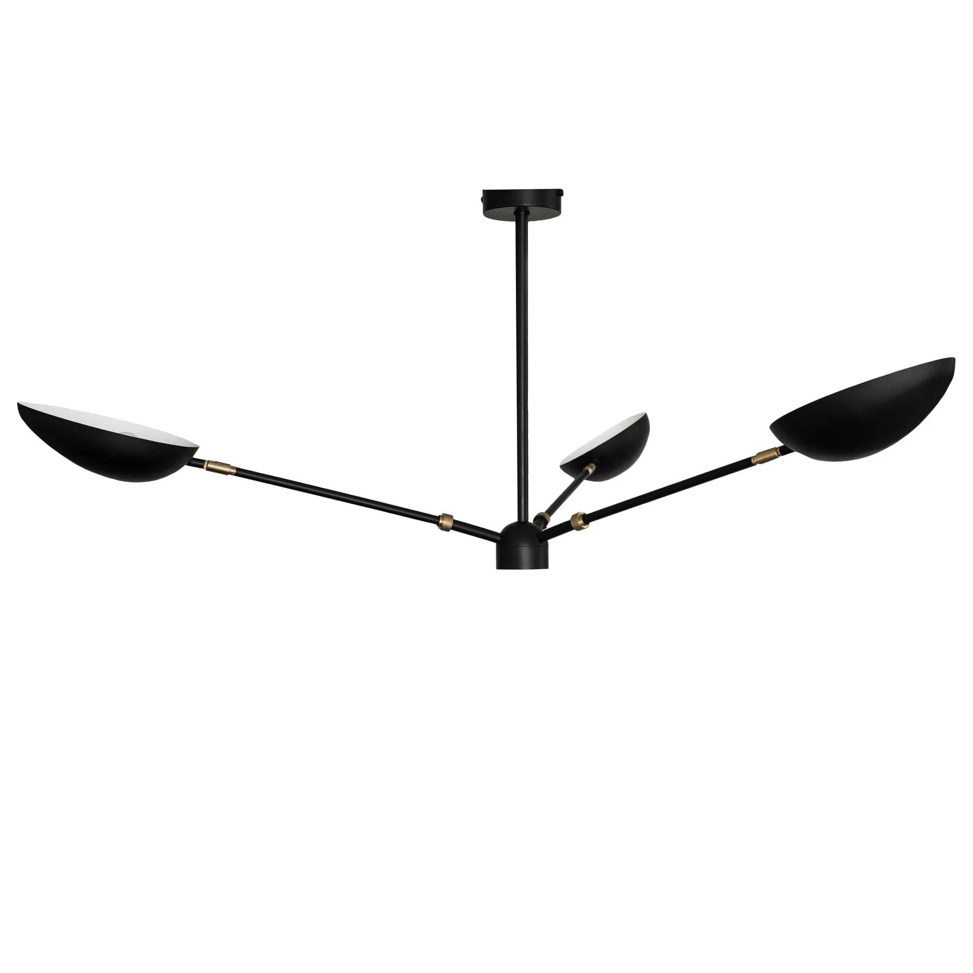 Lampadario da soffitto Spoon, Nero opaco, ottone Watt & Veke