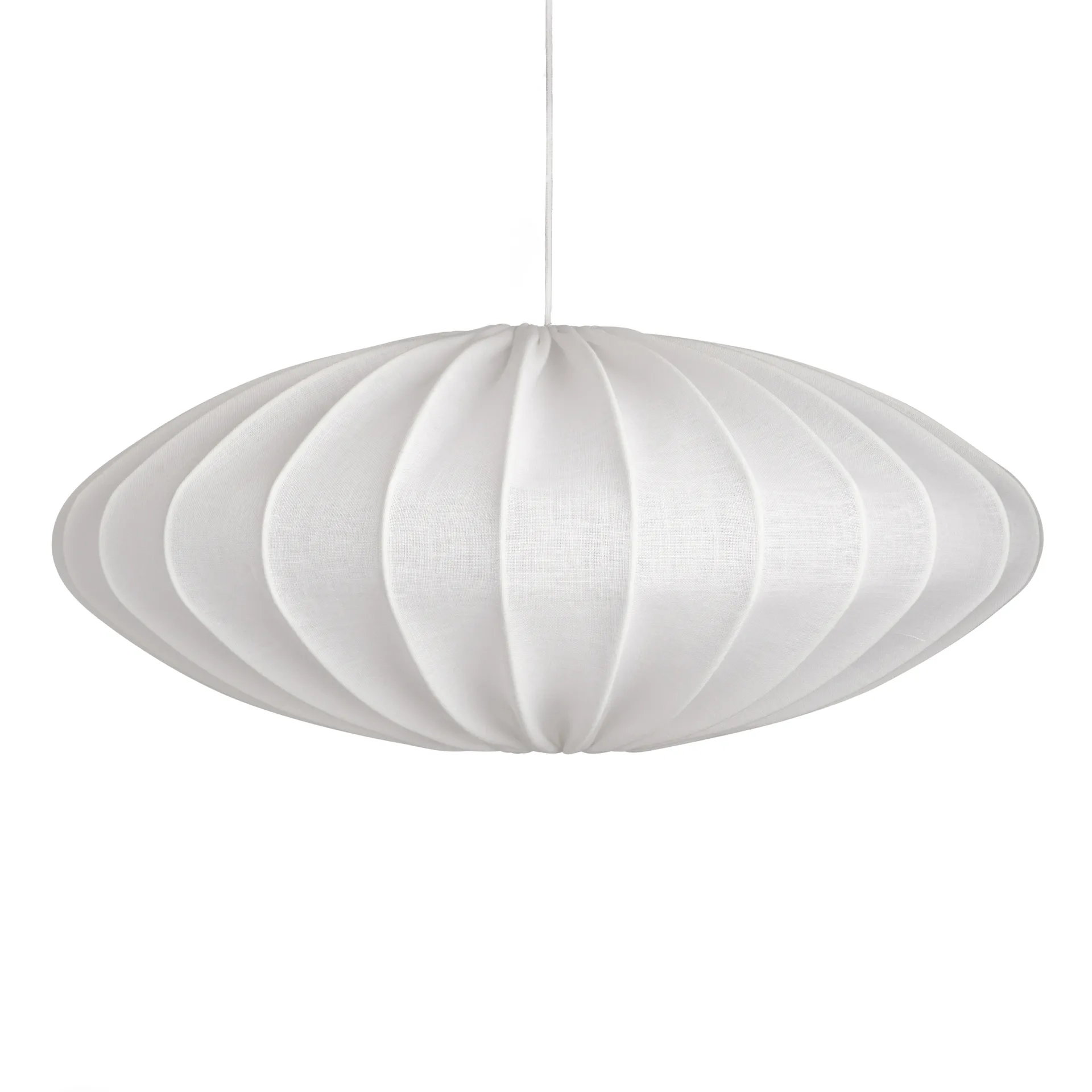 Paralume Ellipse 65 cm lino, Bianco Watt & Veke