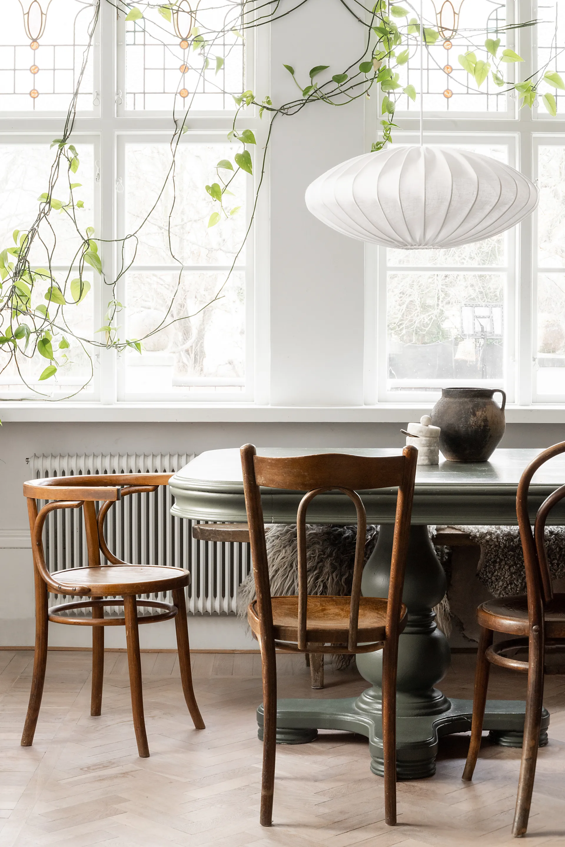 Paralume Ellipse 65 cm lino, Bianco Watt & Veke