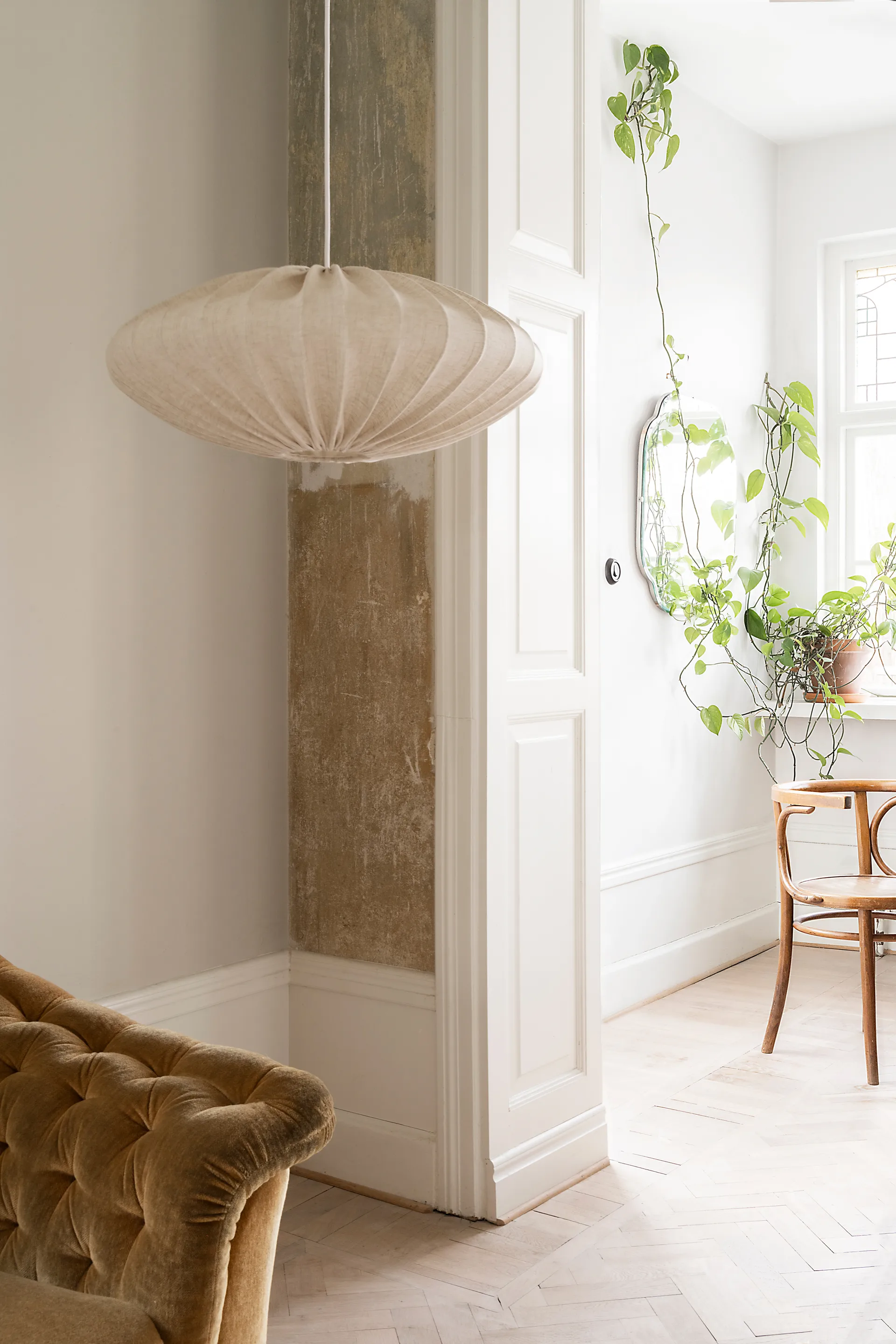 Paralume Ellipse 65 cm lino, Colore naturale Watt & Veke