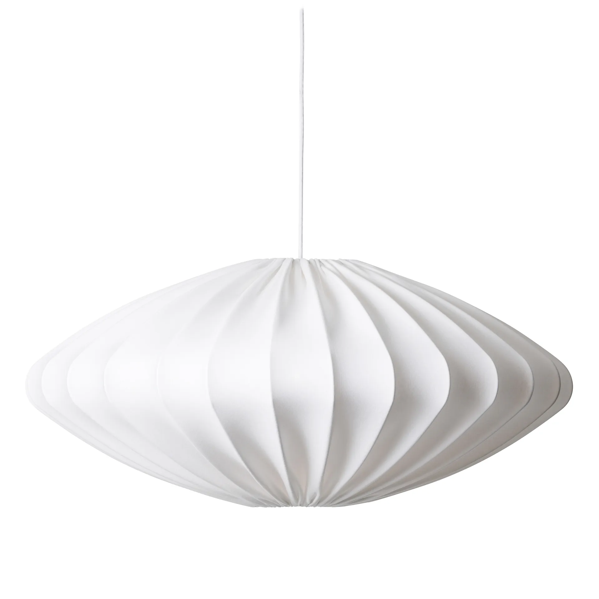 Paralume Ellipse da 80 cm in cotone, Bianco Watt & Veke