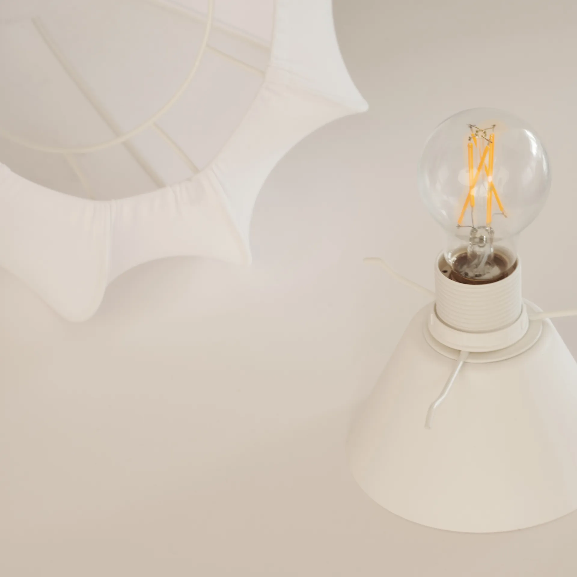 Plafoniera mini Anna Ø30 cm, Cotone bianco Watt & Veke