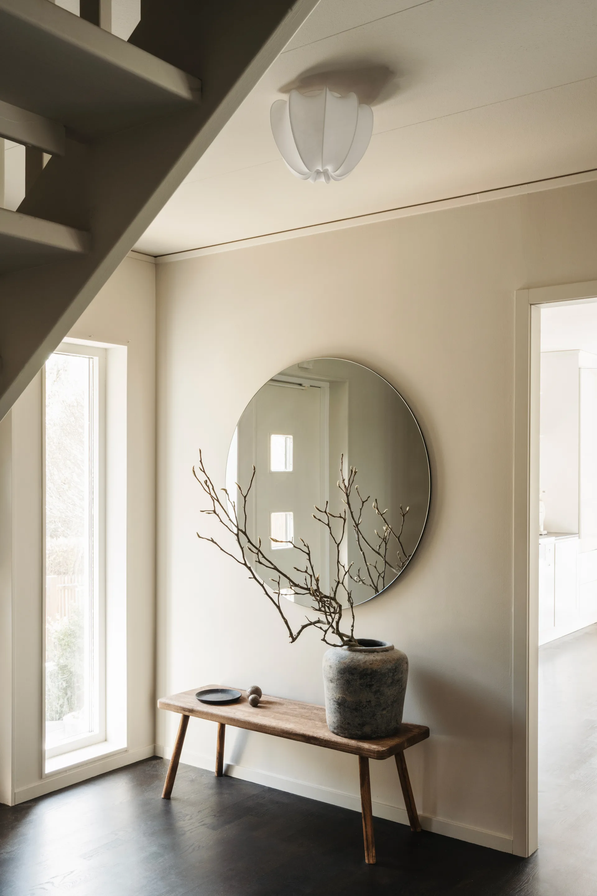 Plafoniera mini Anna Ø30 cm, Cotone bianco Watt & Veke