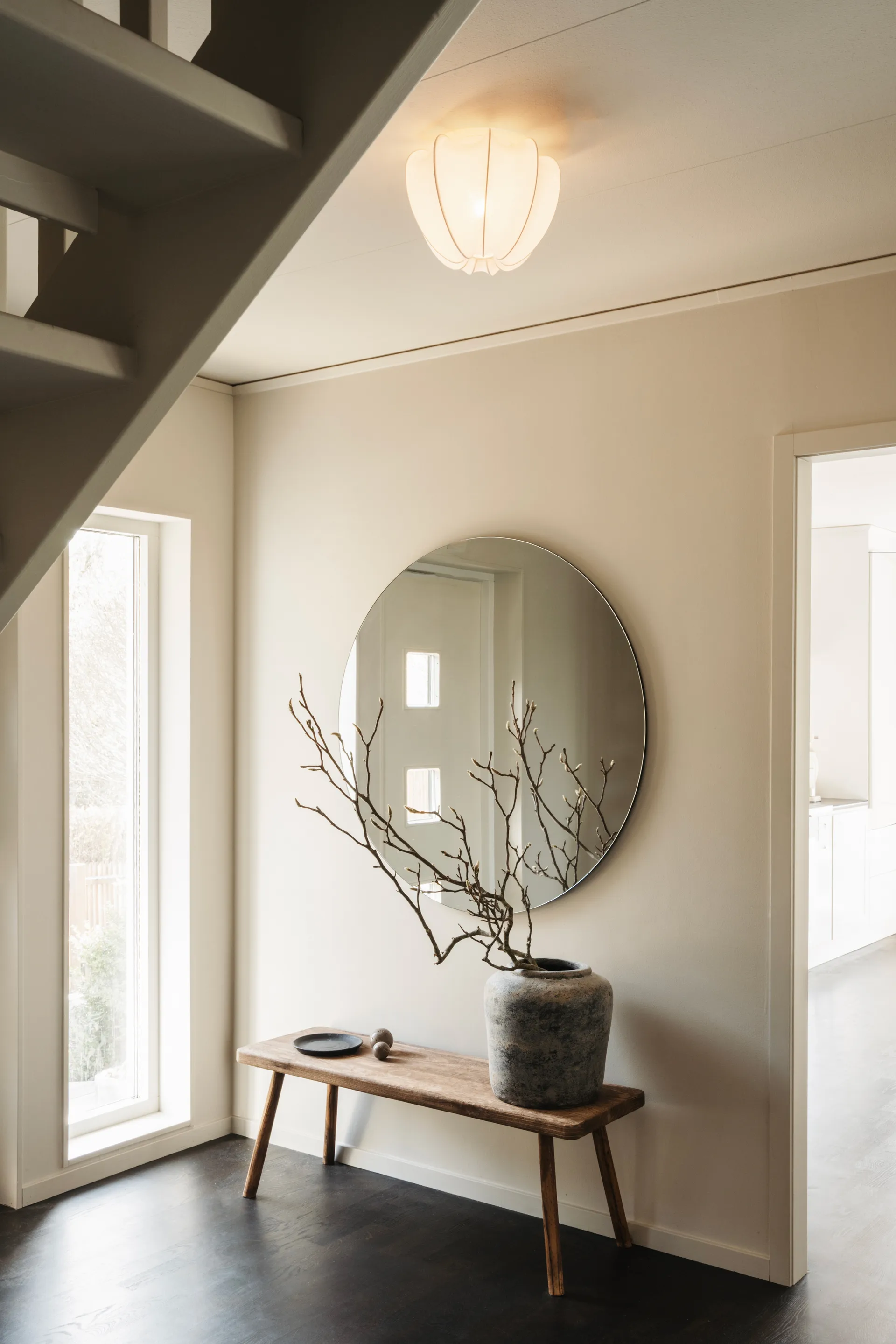 Plafoniera mini Anna Ø30 cm, Cotone bianco Watt & Veke