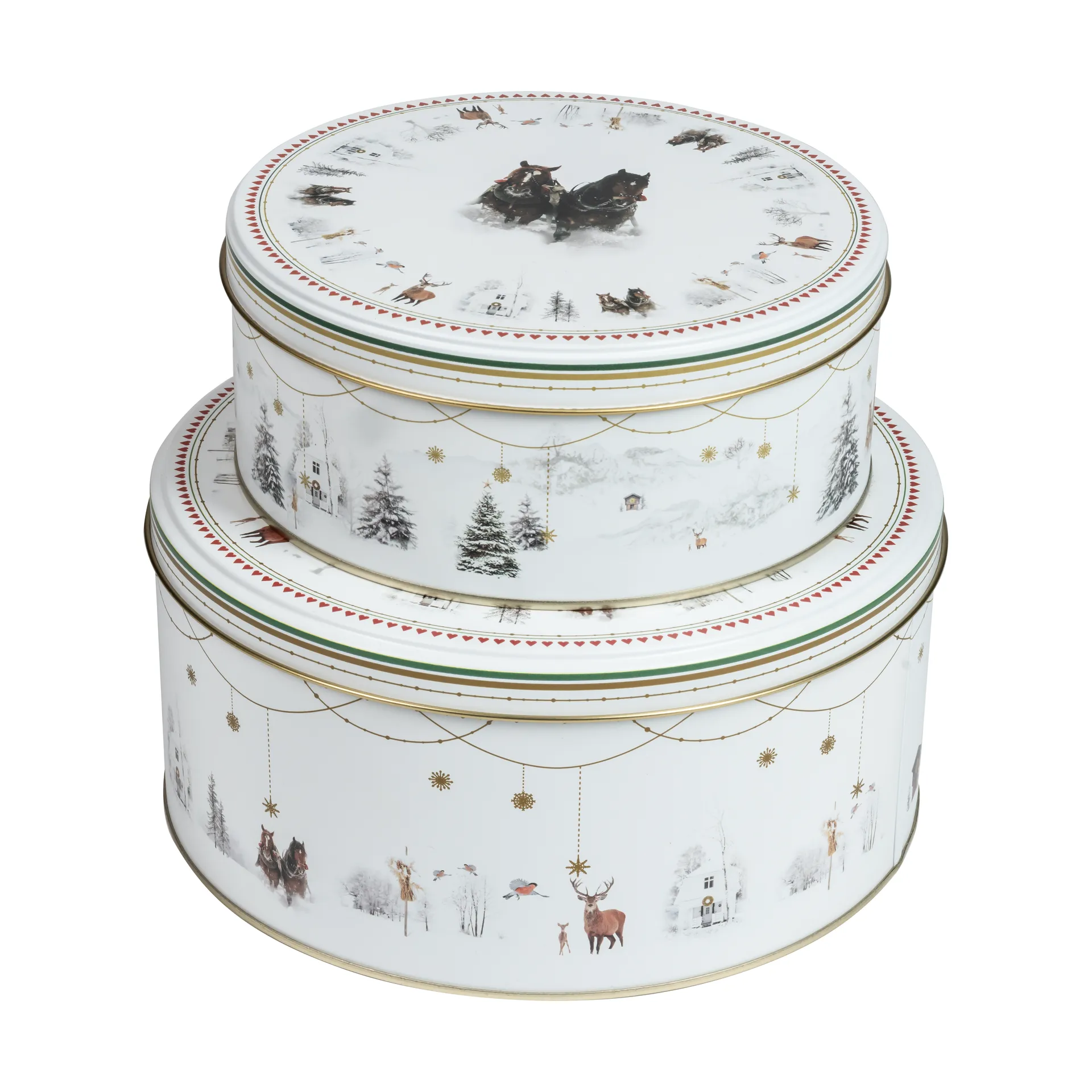 Barattolo per biscotti Julemorgen Story 2 pezzi, Bianco-multicolor Wik & Walsøe