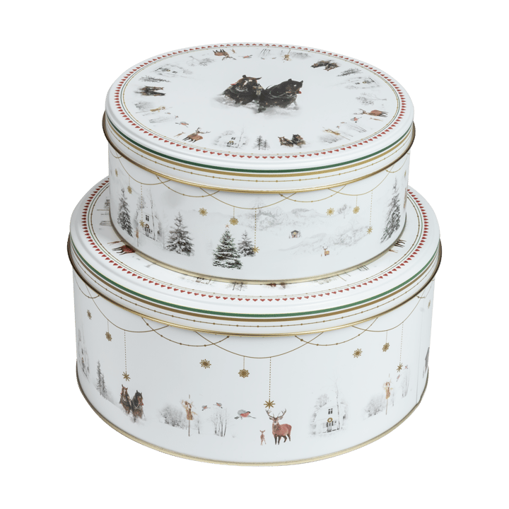 Barattolo per biscotti Julemorgen Story 2 pezzi - Bianco-multicolor - Wik & Walsøe