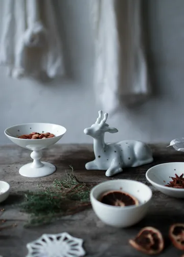 Ciotola con piede Stjernedryss Ø 12 cm - Bianco - Wik & Walsøe