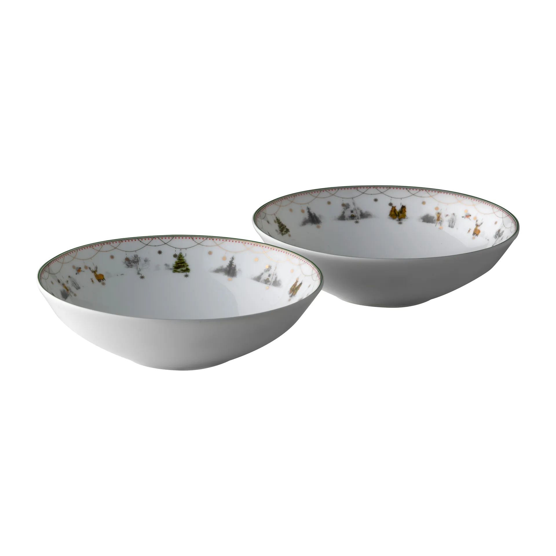 Ciotola Julemorgen piccola in confezione da 2 pezzi Ø16 cm, Bianco Wik & Walsøe