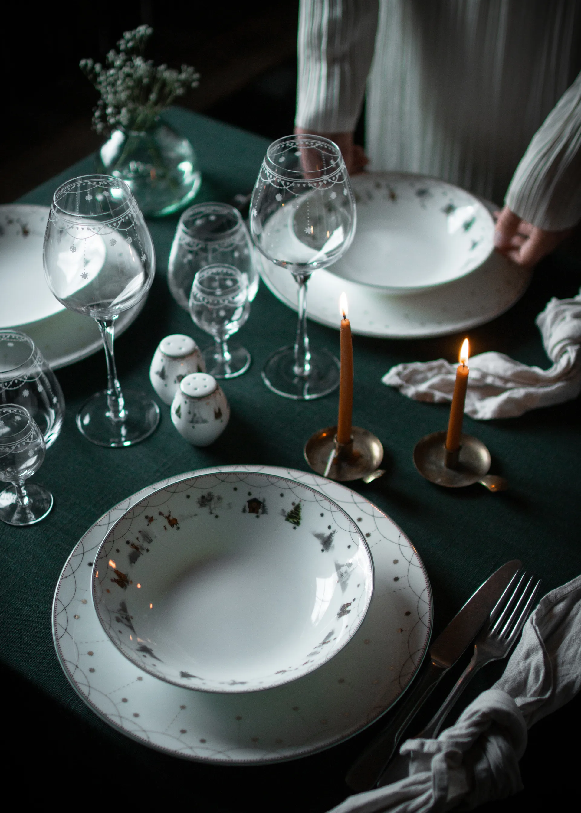 Saliera e pepiera Julemorgen Story 2 pezzi, Bianco Wik & Walsøe