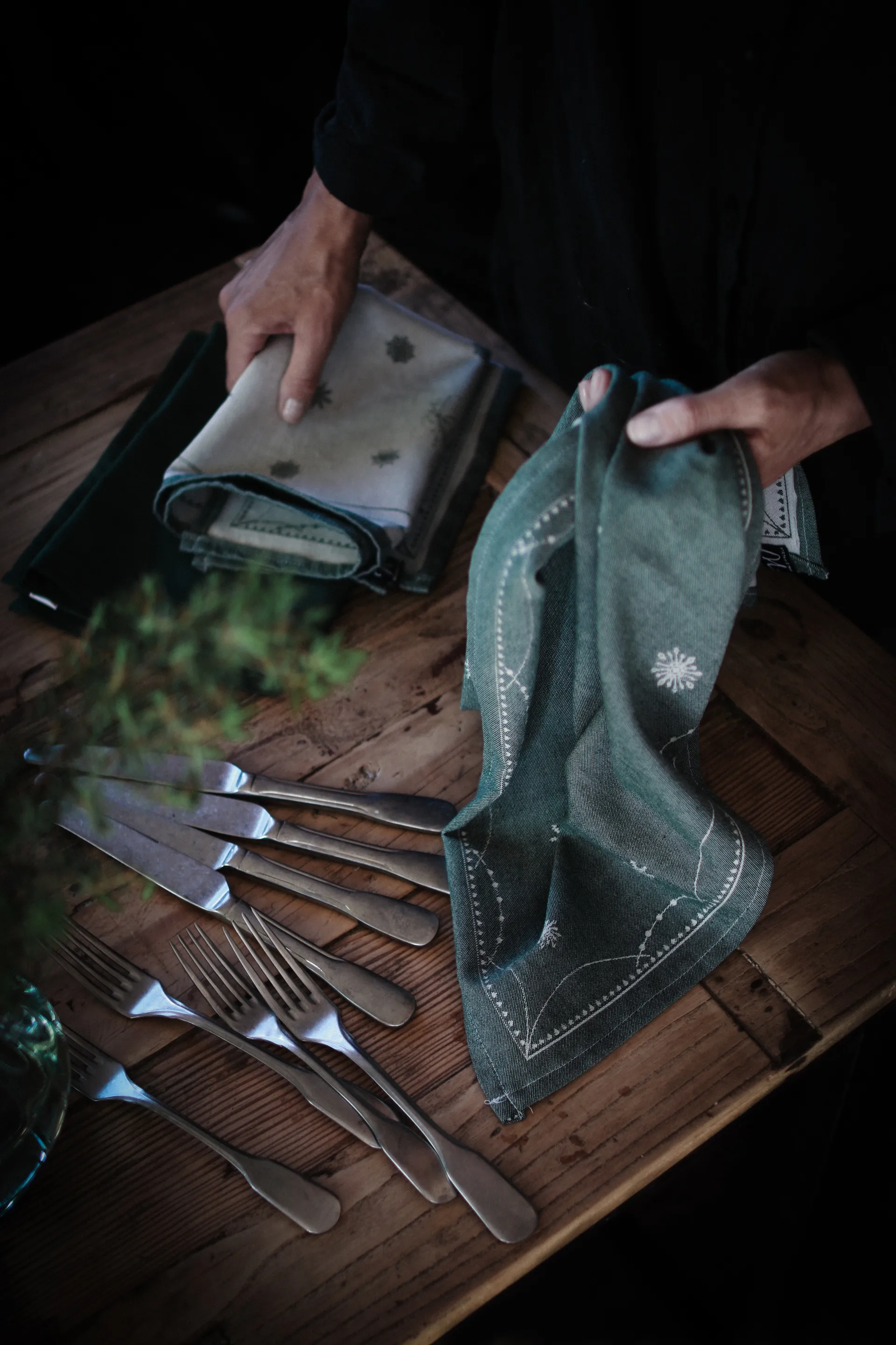 Strofinaccio da cucina Julemorgen 50x70 cm, Bianco-verde Wik & Walsøe