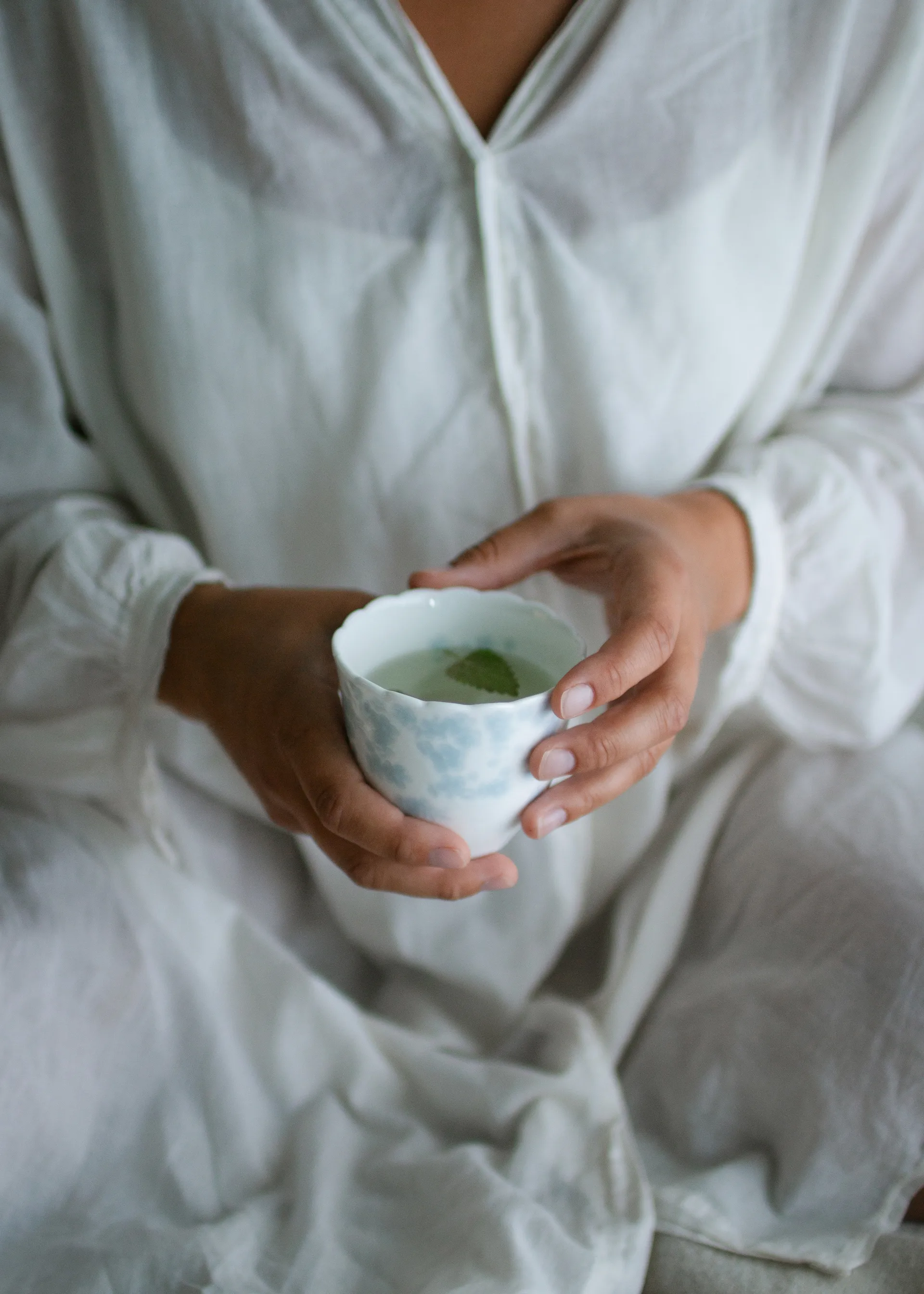 Tazza con decorazione floreale 20 cl confezione da 2, Azzurro Wik & Walsøe