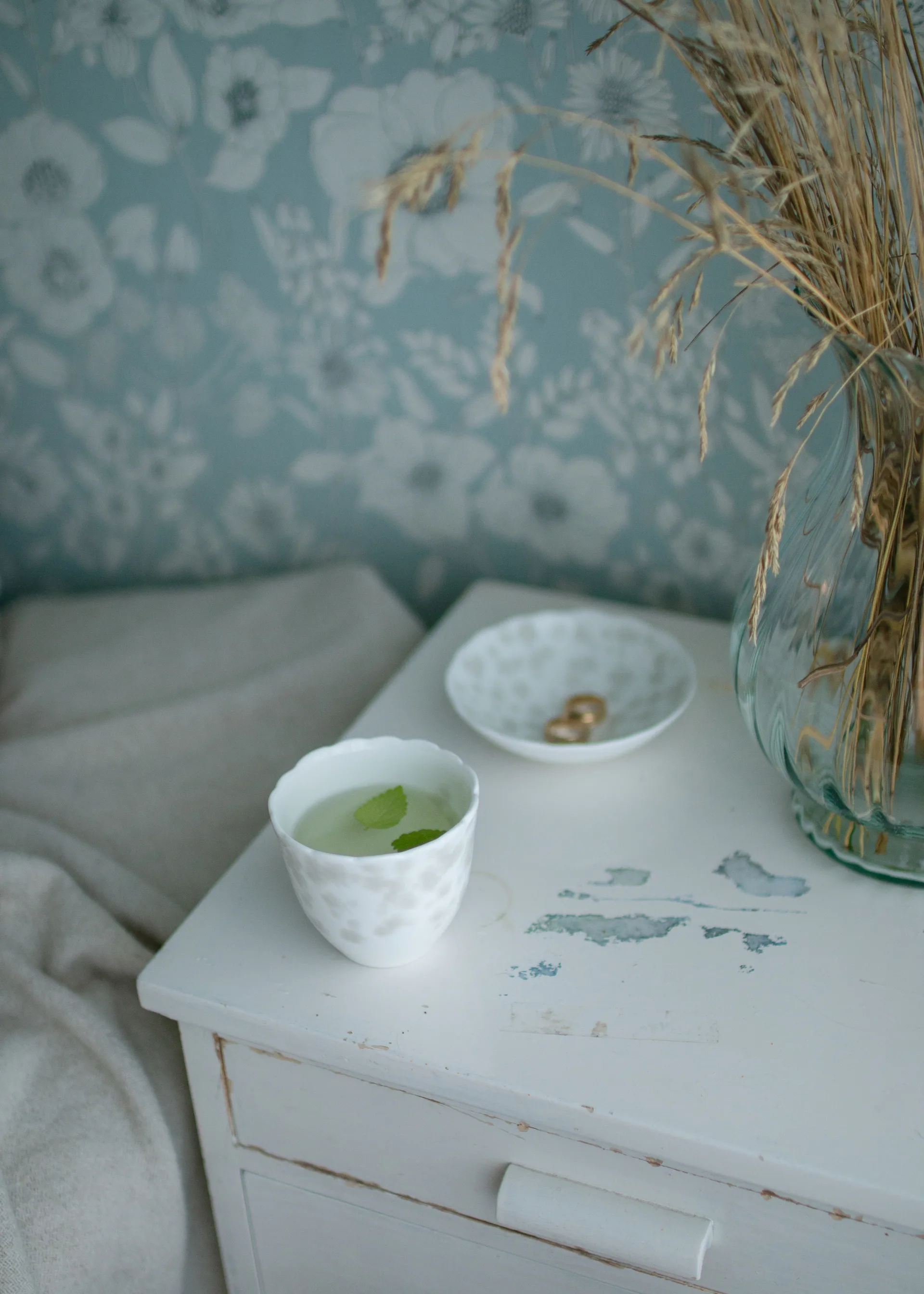 Tazza con decorazione floreale 20 cl confezione da 2, Grigio Wik & Walsøe