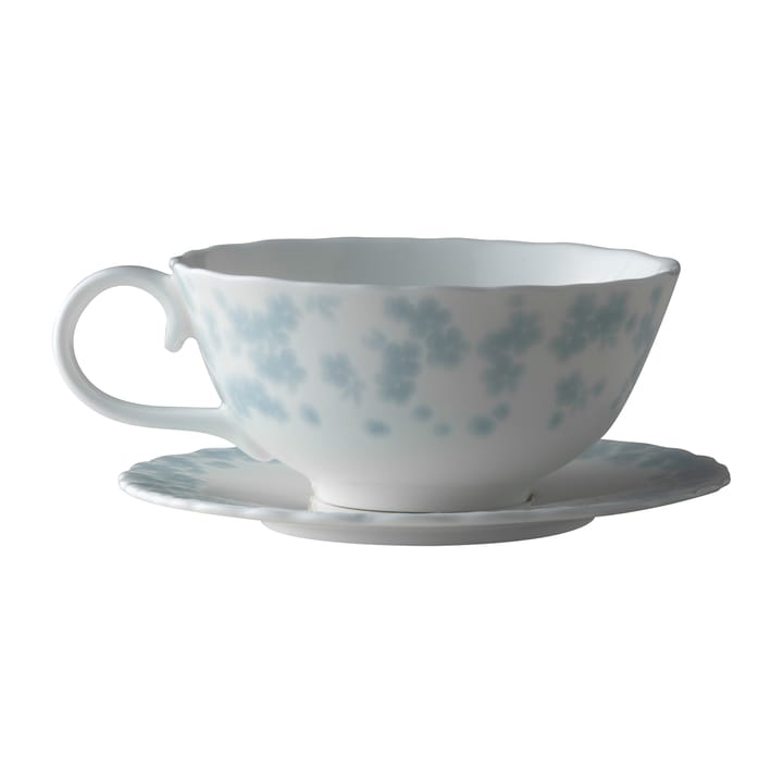 Tazza da tè con piattino Slåpeblom, 30 cl - Blu - Wik & Walsøe