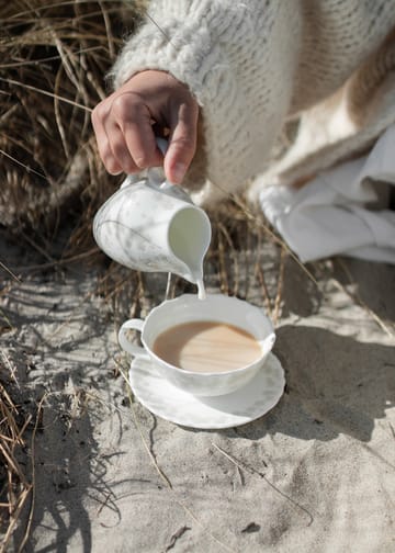 Tazza da tè con piattino Slåpeblom, 30 cl - grigio - Wik & Walsøe