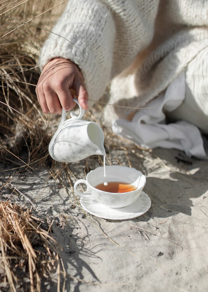 Tazza da tè con piattino Slåpeblom, 30 cl - grigio - Wik & Walsøe