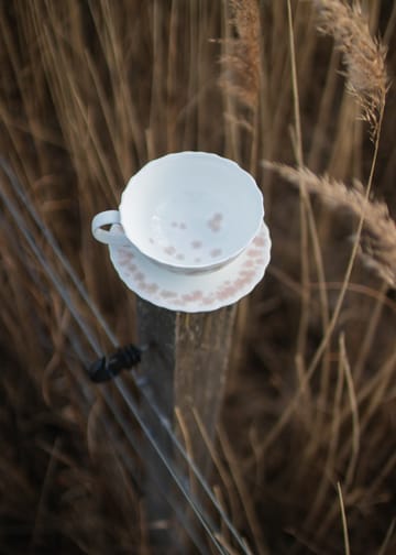 Tazza da tè con piattino Slåpeblom, 30 cl - Rosa - Wik & Walsøe