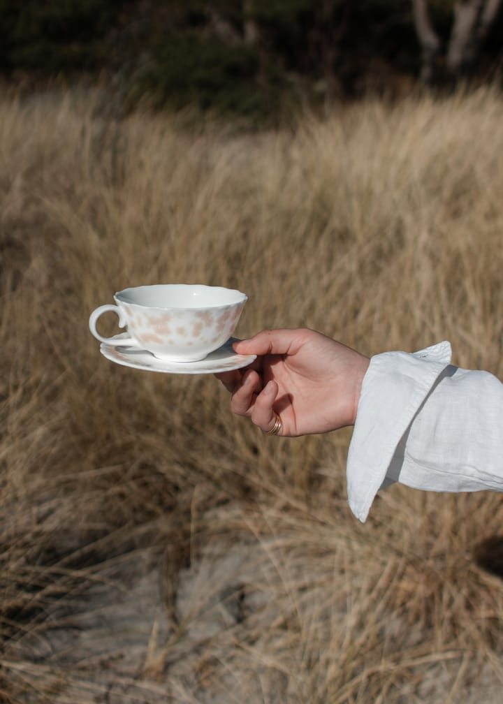 Tazza da tè con piattino Slåpeblom, 30 cl - Rosa - Wik & Walsøe