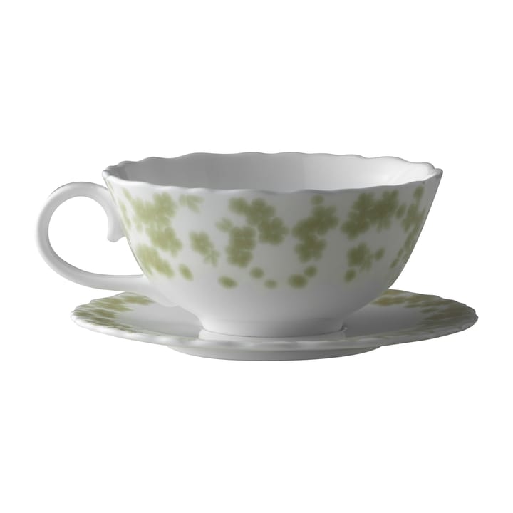 Tazza da tè con piattino Slåpeblom, 30 cl - Verde - Wik & Walsøe