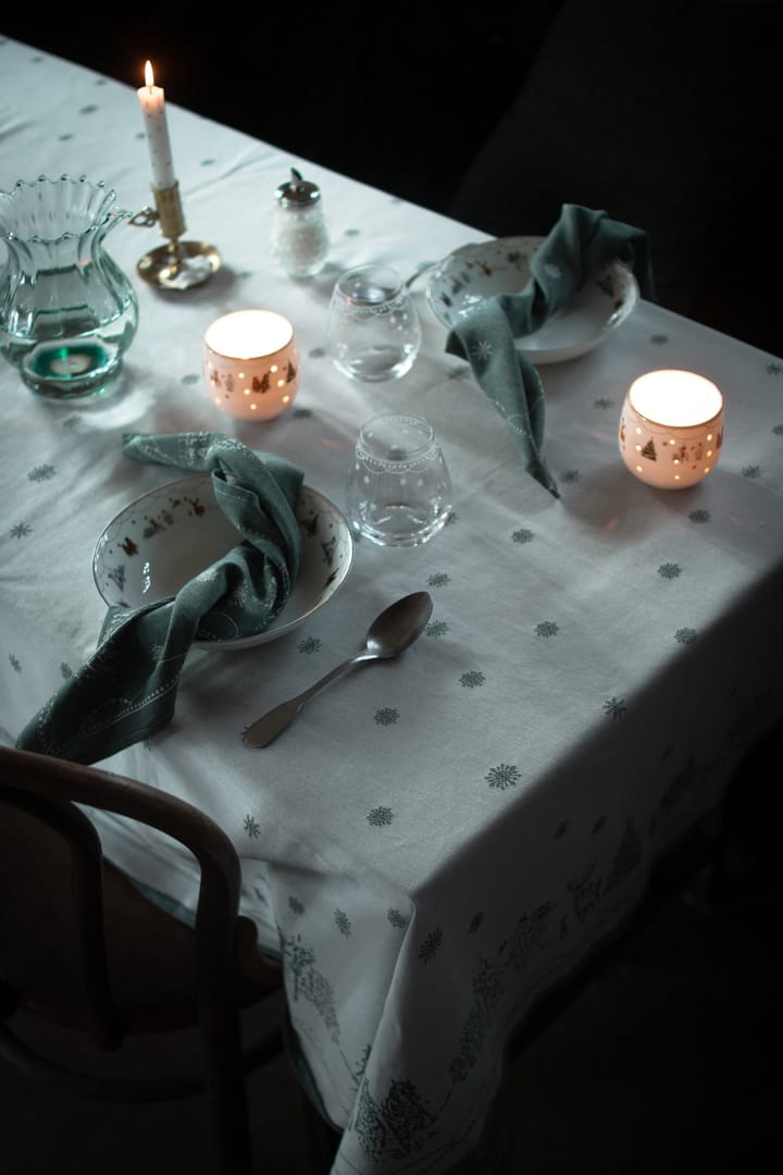 Tovaglia Julemorgen, Bianco-verde, 140x240 cm Wik & Walsøe