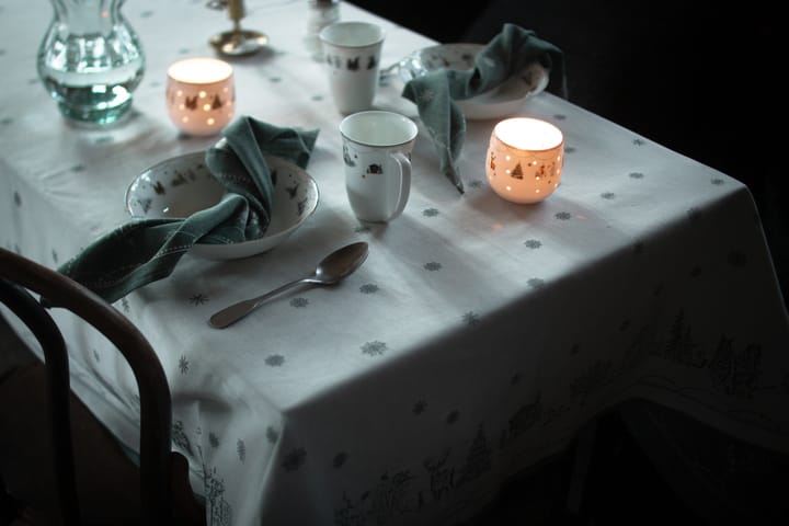 Tovaglia Julemorgen, Bianco-verde, 140x300 cm Wik & Walsøe
