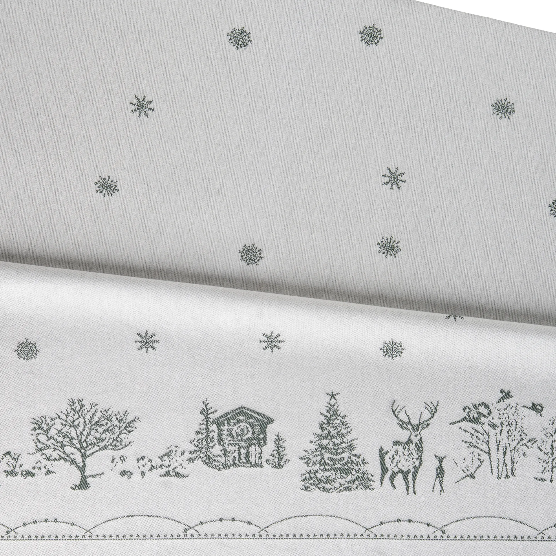 Tovaglia Julemorgen, Bianco-verde, 140x340 cm Wik & Walsøe