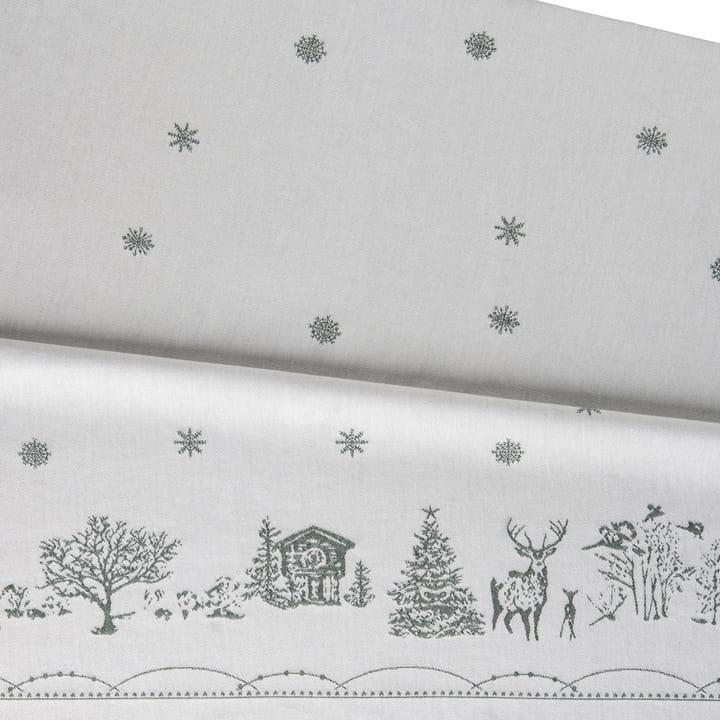 Tovaglia Julemorgen - Bianco-verde, 140x340 cm - Wik & Walsøe