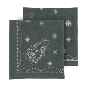 Tovagliolo di stoffa 45x45 cm Julemorgen confezione da 2 - Bianco-verde - Wik & Walsøe