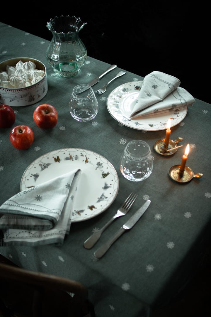 Tovagliolo di stoffa 45x45 cm Julemorgen confezione da 2, Bianco-verde Wik & Walsøe