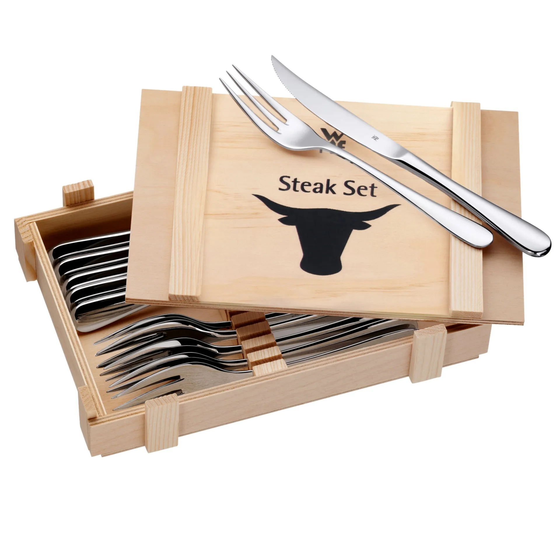 Posate per barbecue Geschenkidee 12 pezzi, Acciaio inossidabile WMF
