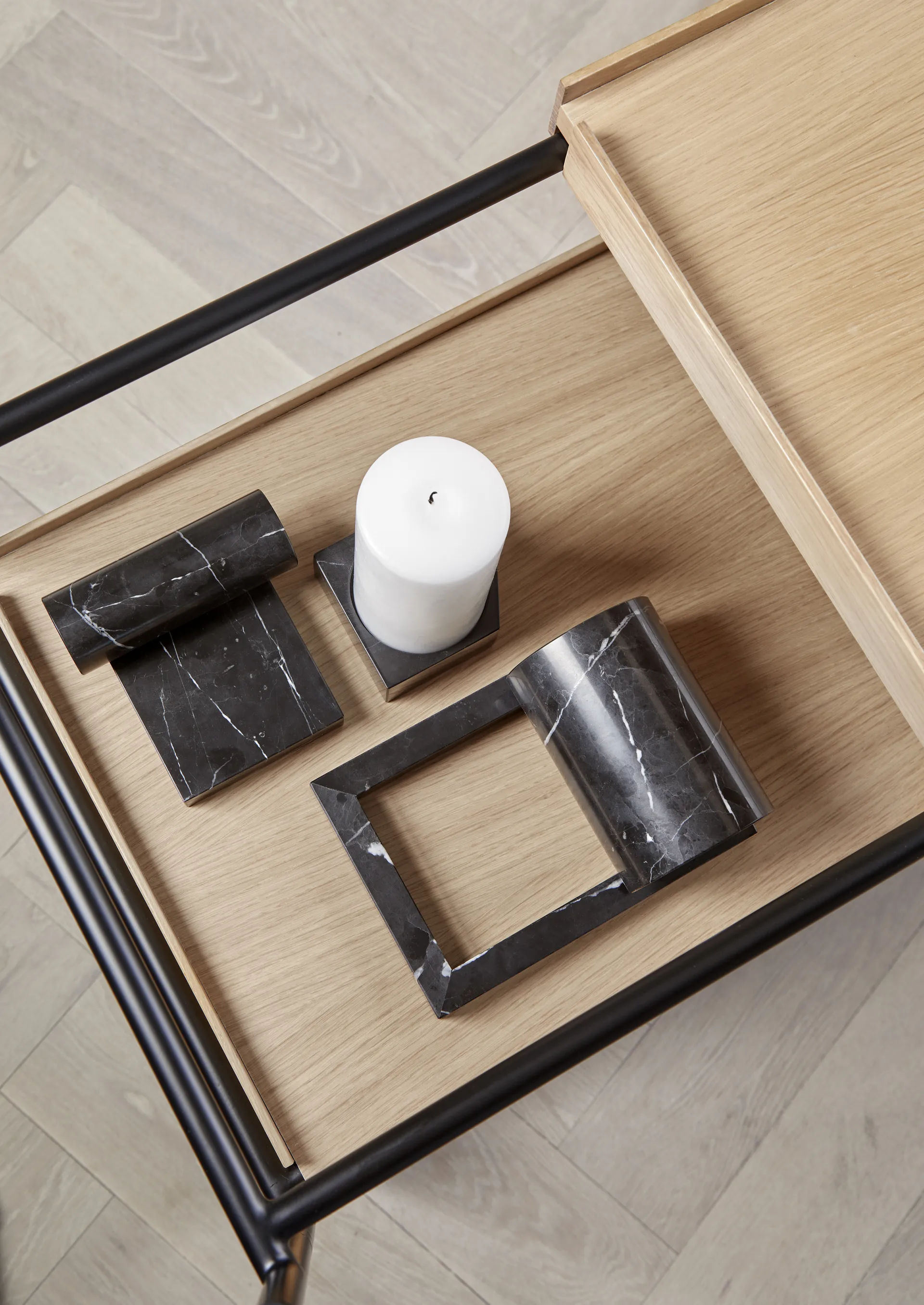 Fermalibri in marmo Booknd, Nero Woud