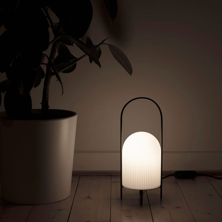 Lampada da tavolo Ghost - Nero-vetro opalino bianco - Woud