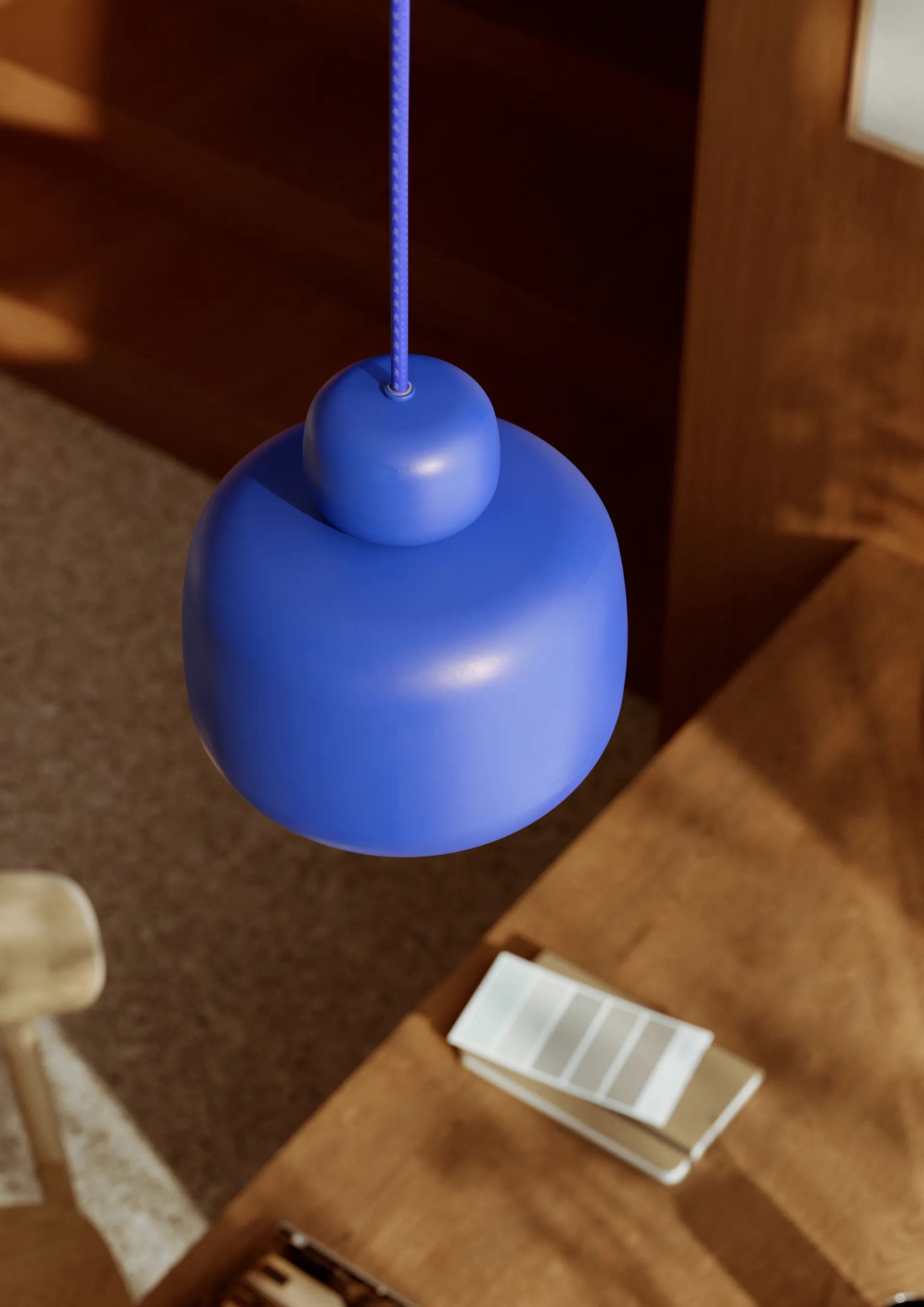 Plafoniera piccola Stone, Cobalt blue Woud